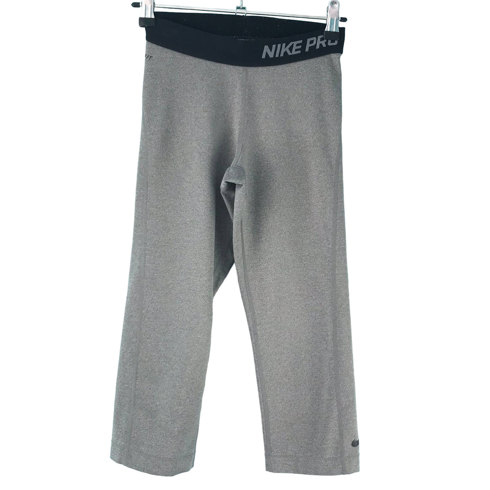 Nike PRO Gray Cropped Leggings Athletic Capris Pants Size  XS